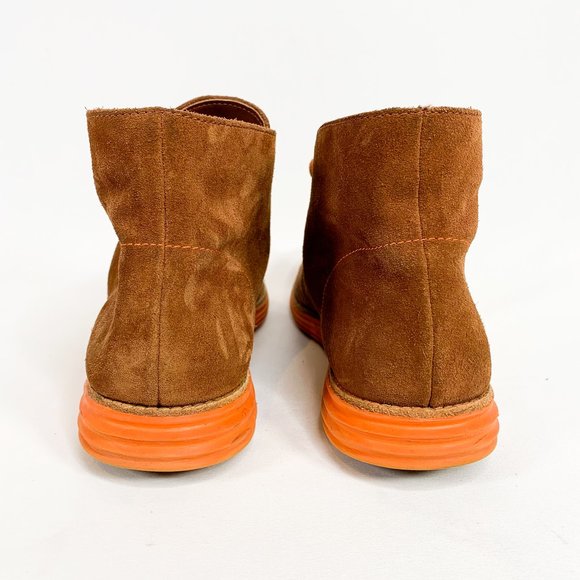 COLE HAAN Lunar Grand Brown Suede Mid Top Shoes - Picture 6 of 8